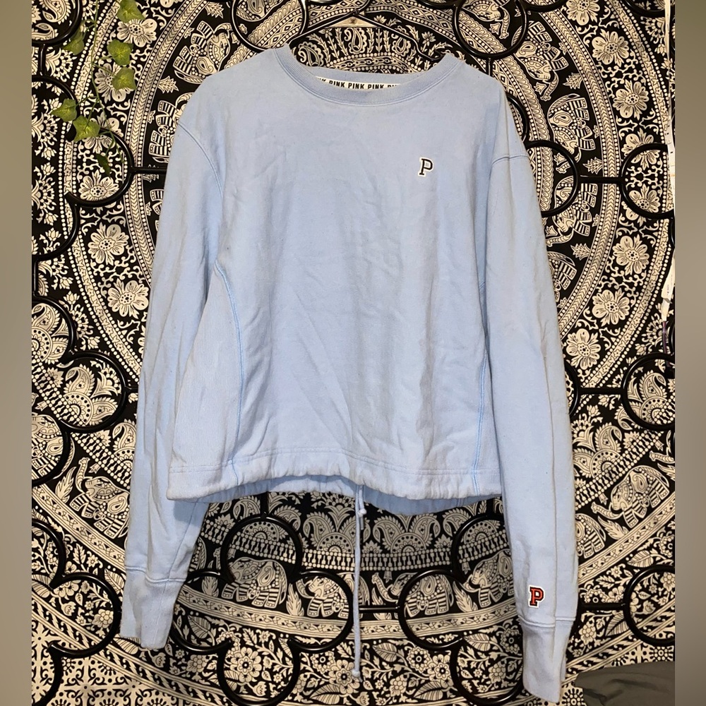 Baby blue Pink brand women’s crewneck sweater